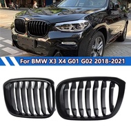 1 Pair Car Front Hood Kidney Grill Gloss Black Grille For BMW X3 G01 X4 G02 For BMW X3 25i 28i For B