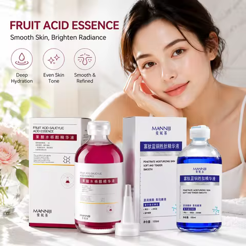 100ml Blue Copper Peptide Serum Face Essence Firming Lifting Moisturizing Shrink Pores Skin Care Liq