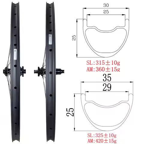 Light 1286g 29er MTB 29er XC 30mm wide 25mm deep carbon wheelset straight pull Goldix M310 boost 110