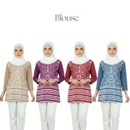 AMIABLY NAJA BLOUSE Baju Wanita Design Batik Ironless Kasual Kain Selesa Tak Panas