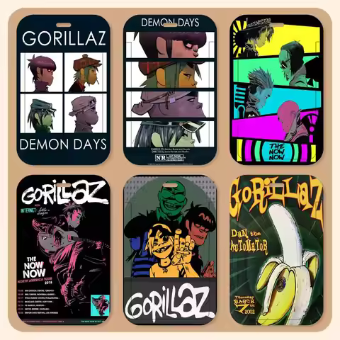 Gorillaz Hip Hop ID Card Holder Neck Strap Pendant Door Badge Holder Lanyards Keychain Work Credenti