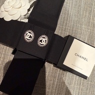 💖Chanel 白色 帶鑽 耳環💖 全新全配 稀有美款
