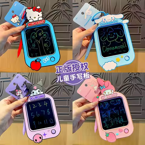 Anime Sanrio Hello Kitty Fun Doodle Drawing Board Keychain Portable Writing Memo Sketch Pad Bag Char