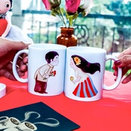 Papemelroti Kissing Couple Mug | Kitchen & Dining | 325 ml 11 oz Ceramic Mug | Valentine Gift