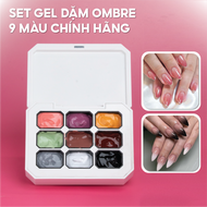 Gel dặm ombre Huaxi 9 màu chính hãng - Set 9 màu gel vẽ dặm ombre chất mịn mướt dễ tán không vón cục