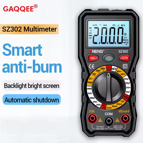 SZ301 SZ302 Digital Multimeter Professional Multimetro Auto Voltmeter AC DC 220V Resistance Voltage