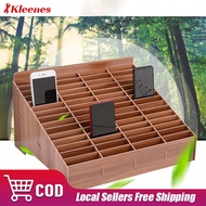 12/24 Grid Wooden Phone Storage Box Multi Grid Phone Storage Box Office Classroom Phone Storage Box
