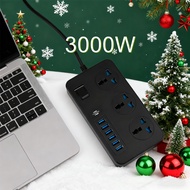 POWER British standard USB high-power socket with UK 3 pins+6 USB Fast Charger 250V/3000W/16A Extens