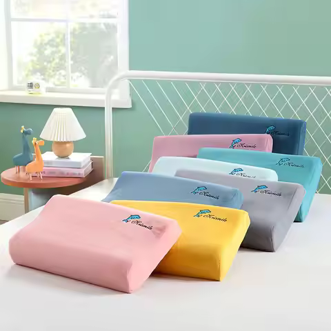 Velvet Wavy Shape Memory Pillow Cases Silica Gel Pillow Special Pillowcase Soft And Comfortable Neck