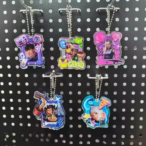 Game VALORANT Gekko Reyna Jett Cosplay Keychain Yoru Cartoon Acrylic Keyring Backpack Pendant Access