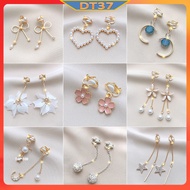 DT37 Fashionable tassel ear clips without pierced ears hanging earrings jewelry