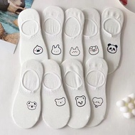 🔥【Ready Stock】Cute Cartoon Ins Style Invisible Socks Cotton Socks Stokin Muslimah 可愛卡通女船袜隐形袜纯棉女袜Ins風