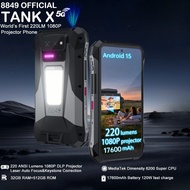 8849 Tank X Unihertz 220 Lumens Projector Rugged Smart Phone Support 1080P Android 15 17600mAh 32GB 
