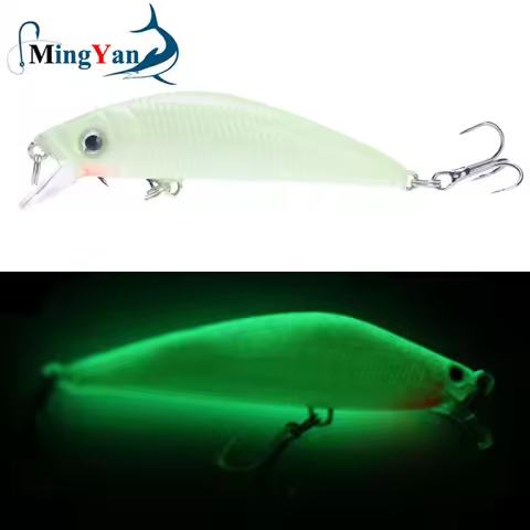 1Pcs 7cm 8g 3D Luminous Night Fishing Baits Minnow Lure with 6# Hooks Isca Artificial Hard Crankbait