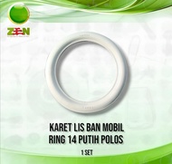 Lis ban MOBIL RING 14 Putih Polos KARET LIS BAN WHITE WALL WHELLS HQ Special Rubber (1SET 4 BUAH}
