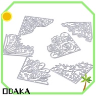 ODAKA 8Pcs Corner Die Cuts, Flowers Corner Flowers Die Cuts, Embossing Template Metal Lace Silver St