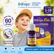 Ddrops Kids Liquid Vitamin AD A1800IU + D600IU 1.7mL (60 drops)
