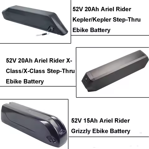 52V 20Ah Electric Fat Tire Bike Battery Ariel Rider Grizzly Kepler X-Class Step-Thru Long Range E-Bi