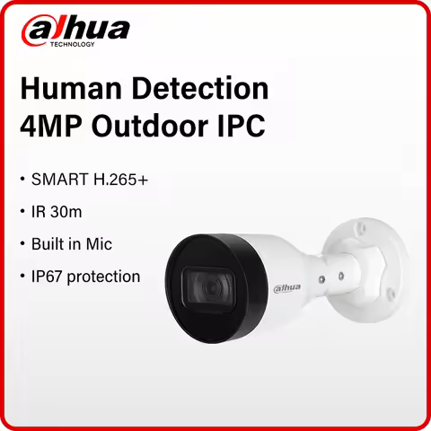 Dahua Outdoor 4MP Network IP Camera HD Night Vision IR 30m Smart Human Detection 2K Mini Security CC