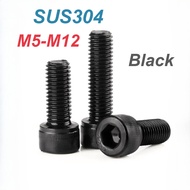 [XM] Black 304 Stainless Steel Cup Head Hexagon Socket Screw M5/M6/M8/M10/M12 Hexagon Socket Hexagon