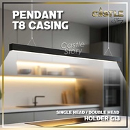 Linear T8 Pendant Hanging Light, Ceiling light / Lamp Office 1 x 4Ft  / 2 x 4FT With 1 Meter Wire & 