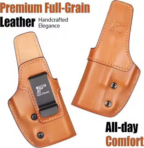 IWB Leather Holster Fit:Glock 19 19X 23 32 44 45 (Gen 1-5) /MOS &Ruger RXM,1.5"-1.75" Belt,Inside Wa