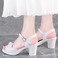 4F5J&W%Korean$JSandals With Heels White 1 2 Inch Sandals For Women Heels Sandals 2 Inch Heels Wedge