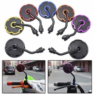1 Pair Motorcycle Rearview Mirror Retro Round Auxiliary Side Mirror Modified Parts For Electric Bike Scooter