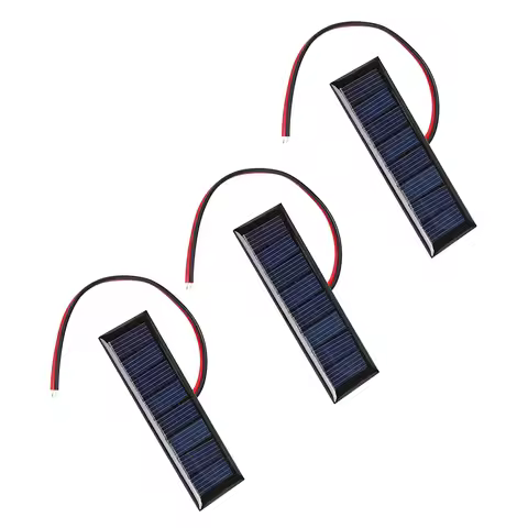3x1 inch Solar Panel 4V 50mA 0.2W 2 Wires 8 Cells Mini Epoxy Portable Charger Outdoor Camp Waterproo