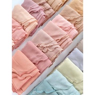 Tudung Bawal Curve Cotton Voile Bucu Bulat Bidang 50