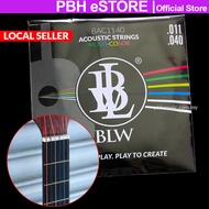 Acoustic Guitar Strings Set Colored BLW BAC1140 Colored Acoustic Guitar Strings .011-.040 Bronze Tali Gitar Berwarna