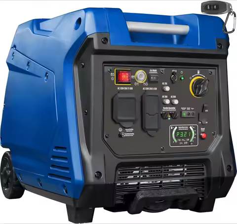 5000 Peak Watt Super Quiet Portable Inverter Generator, Remote Electric Start with Auto Choke, Wheel