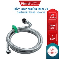 Dây cấp nước nóng lạnh inox 304 Pimisi chịu nhiệt độ cao làm ống dẫn nước cho vòi rửa mặt lavabo - b