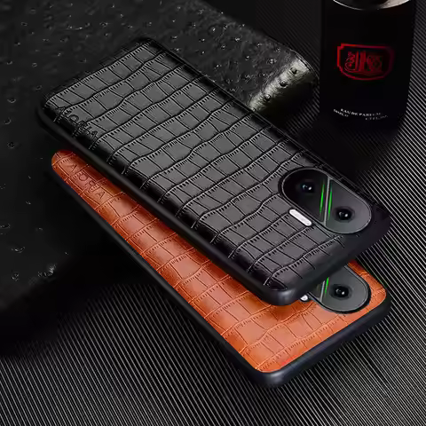 Luxury Crocodile Leather Case For Poco F7 Ultra F6 F5 F2 Pro F3 F4 GT Premium Slim Fit PU Back Cover