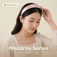 Bando Lebar Satin Luster Macaron (8 Warna) | Aksesori Rambut Gaya Korea Manis