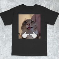 Quirky Cat T-Shirt Mewing Shirt Cursed Cat Shirt Dilly Dally Shirt Goofy Cat Shirt Dumb Meme Shirt S