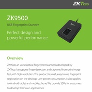 ZKTeco ZK9500 เครื่องสแกนลายนิ้วมือแบบ USB บันทึกลายนิ้วมือเข้าคอมพิวเตอร์ รองรับการใช้งานร่วมกับโปร