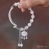 999 Live Chain Bracelet Half Bracelet Peach Blossom Hot-selling DIY Simple Pure Silver Cat's Eye Bra