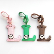 Handcrafted Panda Leather Letter Bag Charm - Alphabet Bag Charm & Leather Bag Charm & Panda Bag Char