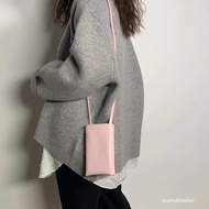 Too Worth Buying Mobile Phone Bag~Pink Flower Korea Buy bucks leather Cowhide Double-Layer Diagonal 