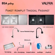 PAKET KITCHEN SINK VALPRA 12050 + KERAN FLEKSIBEL DINGIN / SINK 120X50