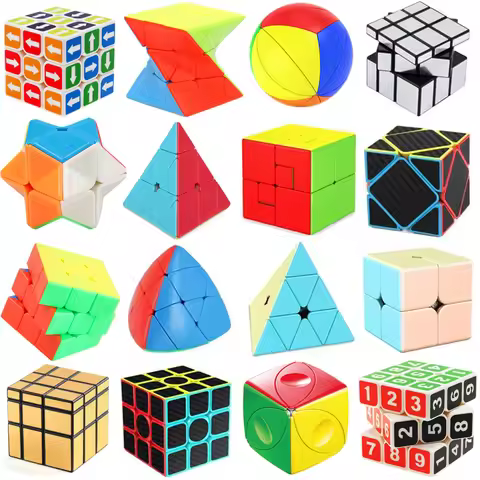 Magic Cube 2x2 кубик рубика 3x3 4x4 Zauberwürfel Speedcube Brain Teaser Kids Toys IQ Challenge Games