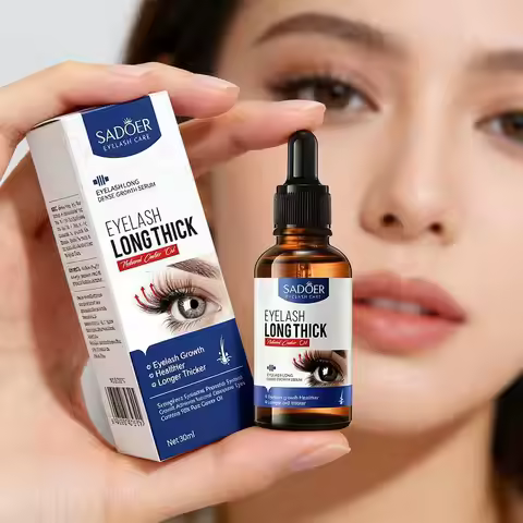 30ML SADOER Eyelashes Long And Thick Serum Eyelash Fast Growth Liquid Essential Oil Eyebrow