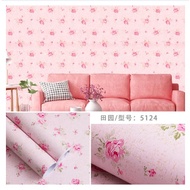 Small PINK Flower Wallpaper - Wall Wallpaper - Bedroom Wallpaper - White Wallpaper