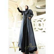 Alzena Syar'i original by trevana dress set hijab 3 in 1 cardigan bisa