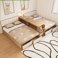 LAQ Children's Bed, Family Bed, Storage, Solid Wood Tatami, Large Modular Bed For A Family Of Four, 