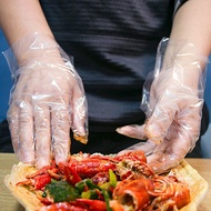 Disposable Gloves 100 Boxes Food Grade PE Gloves Food Thickened Catering Takeaway Crayfish Plastic F