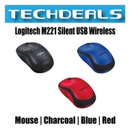 Logitech M221 Silent USB Wireless Mouse | Charcoal | Blue | Red