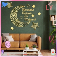 LY Wall Sticker, Ramadan Decors DIY Mirror Stickers,  Arylic Home Decorations Removable Eid Mubarak Wall Decal