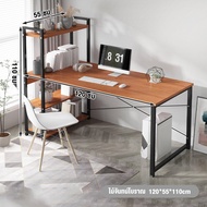 ihome โต๊ะคอมพิวเตอร์  โต๊ะทำงาน พร้อมชั้นวางหนังสือด้านข้าง สิ้นชัก2 ช่อง โต๊ะเขียนหนังสือ โต๊ะสำนั